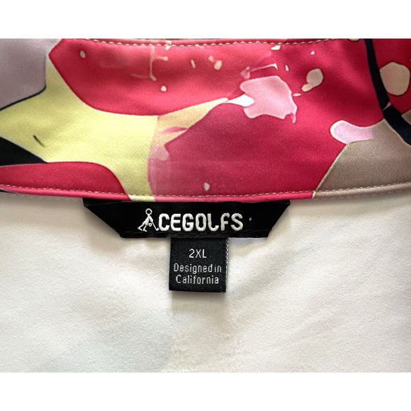 ACEGOLFS Women Plus Size 2XL Multicolor 1/4 Zip Short Sleeve Pullover Dress NWOT - Picture 3 of 10